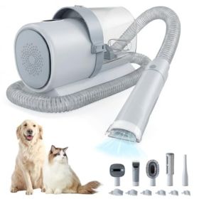 Professional Dog Grooming Clippers With 2.5L Cup, 3 Suction Modes, Cordless Clippers, 5 Groomer Tools, Low Noise Pet Hair Trimmer For (Option: Gray)