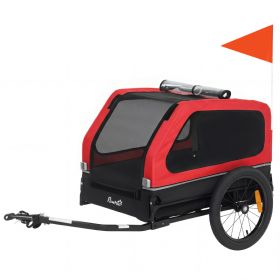 Dog Bike Trailer for Small & Medium Dogs, Universal Bicycle Coupler, Flip-Down Ramp Tailgate, Red (Option: Red-810x210x610 mm)