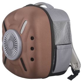USB Powered Backpack with Built-in Cooling Fan (Color: brown)