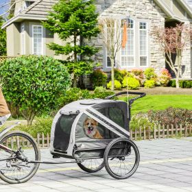 2-in-1 Pet Bike Trailer for Small Medium Dogs, Road-Visibility Dog Stroller Bicycle Carrier, Weather-Strong Bike Wagon Trailer Sidecar Attachment (Option: Grey-810x250x625 mm)