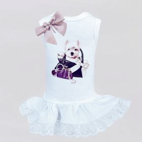 Out n About Dog Dress (Color: White, size: SM)